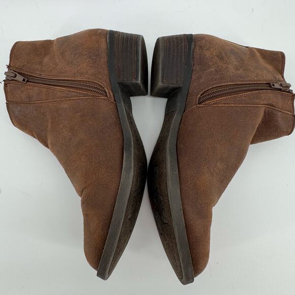 Carlos by Carlos Santana Brown Suede Ankle Booties 7M Western Boho Zip BERT - Picture 4 of 9